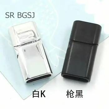 

Free Ship 5pc 5x12mm Black White Gold Plated Zinc Alloy Metal Jewelry DIY Leather Cord Bracelet Magnetic Clasp