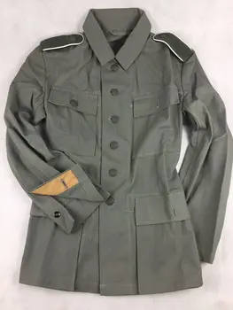WW2 armia niemiecka ELITE EM HBT M43 pole RETRO tunika kurtka płaszcz mundur wojskowy II wojna światowa żołnierz wojskowe wojny REENACTMENTS tanie i dobre opinie CINESSD COTTON tops