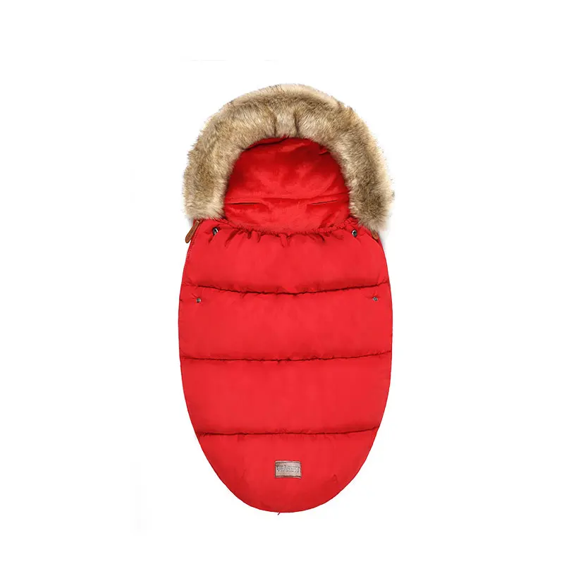 Зимняя детская коляска, спальный мешок, Толстая теплая детская коляска, лапка для коляски, для новорожденных, теплые спальные мешки, конверт, спальные мешки - Цвет: Красный