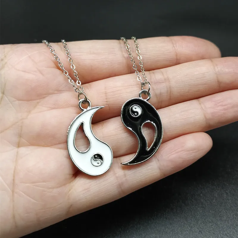 2 шт./лот ожерелье с кулоном для друзей Yin Yang подарочное оптовая продажа ювелирные