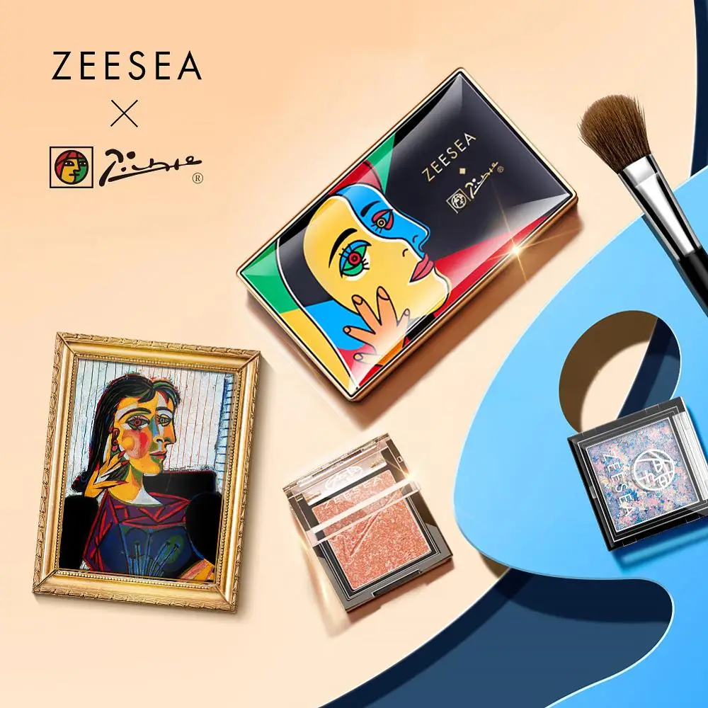 ZEESEA тени Пикассо 7 цветов Палитра теней для век пигментированный новый матовый
