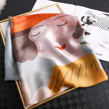 

90*180cm Long Silk Scarf Shawls Women Wraps Foulard Pashmins Scarves Girl Print Designer Bufanda Stole Spring