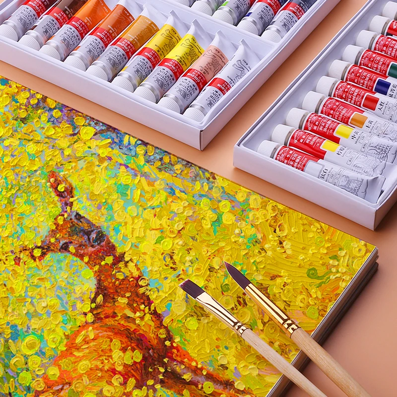 12colors/set Professional Oil paints colors painting drawing pigments art  supplies art set oil painting set with brush - AliExpress