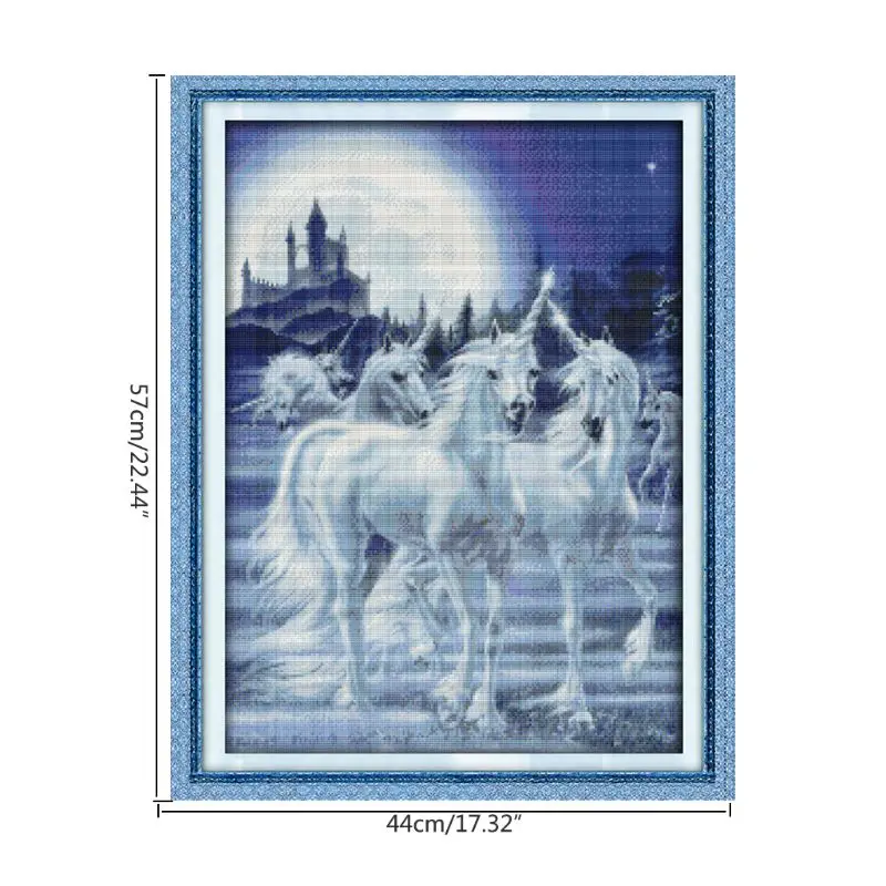 

Horse DIY Handmade Needlework Counted 14CT Printed Cross Stitch Embroidery Kit Set Home Decoration Q6PE