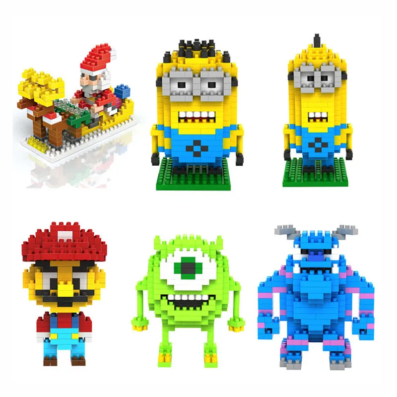

Small box LOZ micro-drill building particle puzzle assembly toy Santa Claus Long Hair Monster Big Eye Super Mary