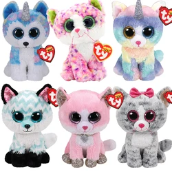 Ty beanie boos luz verde listrado pelúcia raposa com olhos rosa brilhante atlas fiona heather helena brinquedo de pelúcia das crianças presente aniversário