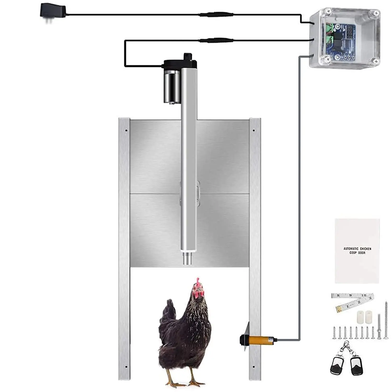 110V 220V Heavy duty Timing Automatic Chicken Coop Door Opener Close