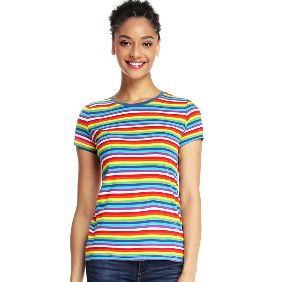 red and yellow striped t shirt