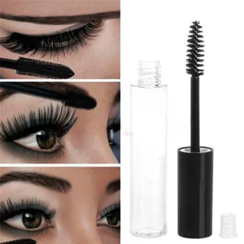 

2 Pcs/Set Clear Plastic Empty Eyelash Tube 10ml Black Cap Mascara Cream Vial/Container Female Liquid Cosmetic Refillable Bottles