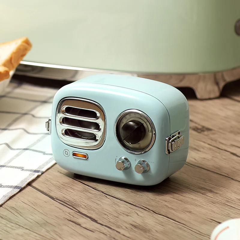 Тостер MAO KING Radiooo 60s Bluetooth динамик TR101BU ретро синий FM радио беспроводной портативный музыкальный металлический плейер подарок