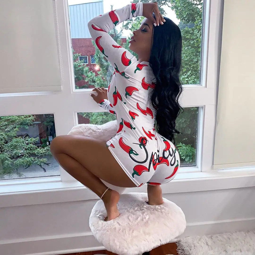 Sexy Women Bodysuit Long Sleeve Deep V Neck Bodycon Stretch Leotard Crop Top Button Short Romper Pajamas Jumpsuit Overalls |