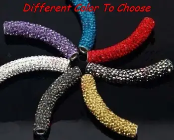 

rt4yor mixed multi color long bending tube beads new fashion bead for bracelet crystal
