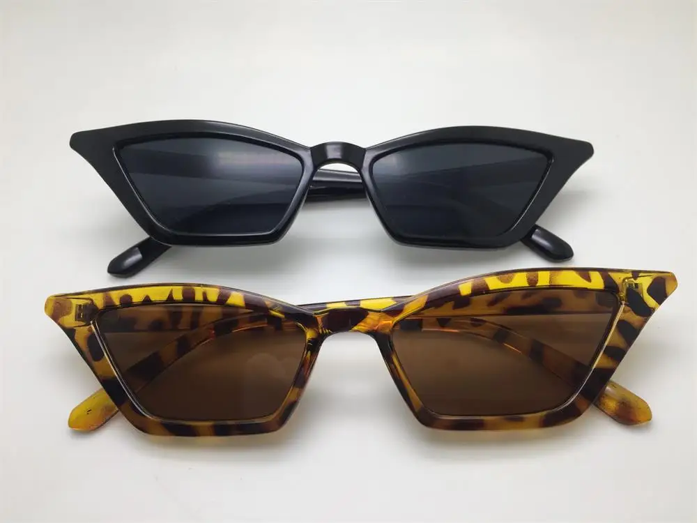 10 шт. винтажные Cateye солнцезащитные очки женские классические брендовые дизайнерские узкие очки ретро женские красные солнечные очки роскошные черные очки