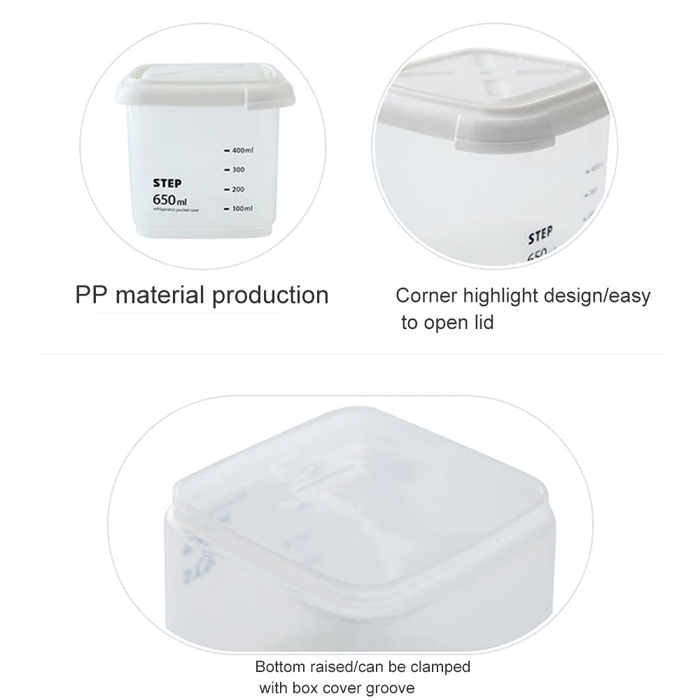 Пластиковый контейнер для еды со шкалой, кухонный ящик для хранения продуктов, орехи, сушеные пищевые контейнеры, сохраняющие свежесть, прозрачные запечатанные коробки