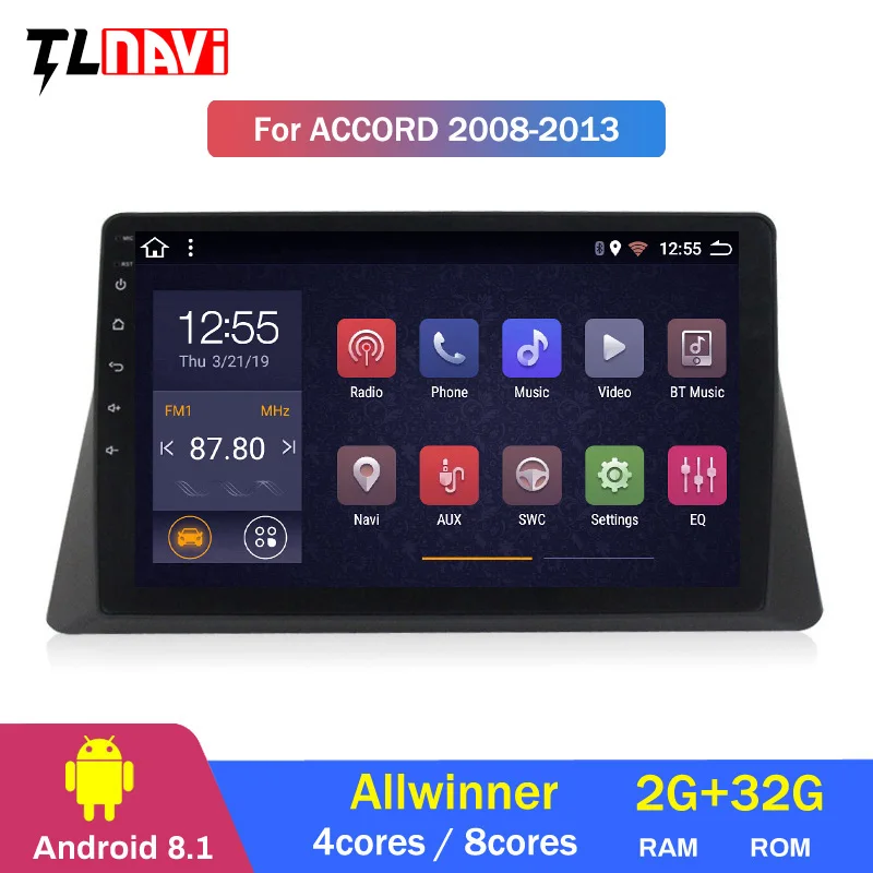 Clearance 10.1inch Android 8.1 Car GPS Navigation For Honda accord 2008-2013 Support Stereo Audio Radio Video Bluetooth 1
