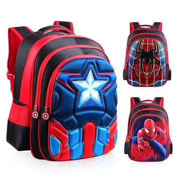 

New Children School Bag Boys Girls Captain America Cartoon Kindergarten Schoolbags Kids Orthopedic Backpacks 4-13 Year