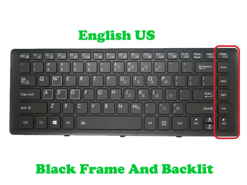 Клавиатура с подсветкой для Gigabyte P34G V2 P34F V5 P34W V3 P34K U2442D U2442F U2442S U2442N U2442T U2442V U24F U24T P34