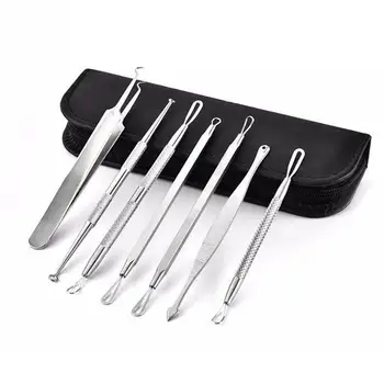 

7Pcs Pro Blackhead Acne Pimple Blemish Remover Comedone Extractor Tweezers Kit Needles Facial Pore Cleaner Skin Care Tool