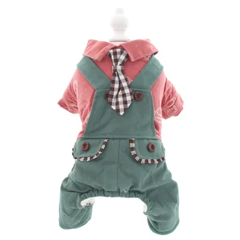 

Four Legs Dog Clothes for Autumn and Winter Clothes for Dachshund Thick Overall Set Double Cotton Warm Yorkshire Terrier Clothes