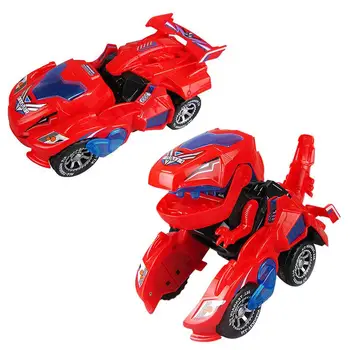

Cartoon Deformation Electric Dinosour Car Toy Universal Wheel Transformation Robot Vehicle With Light Sound Toys Christmas Gift