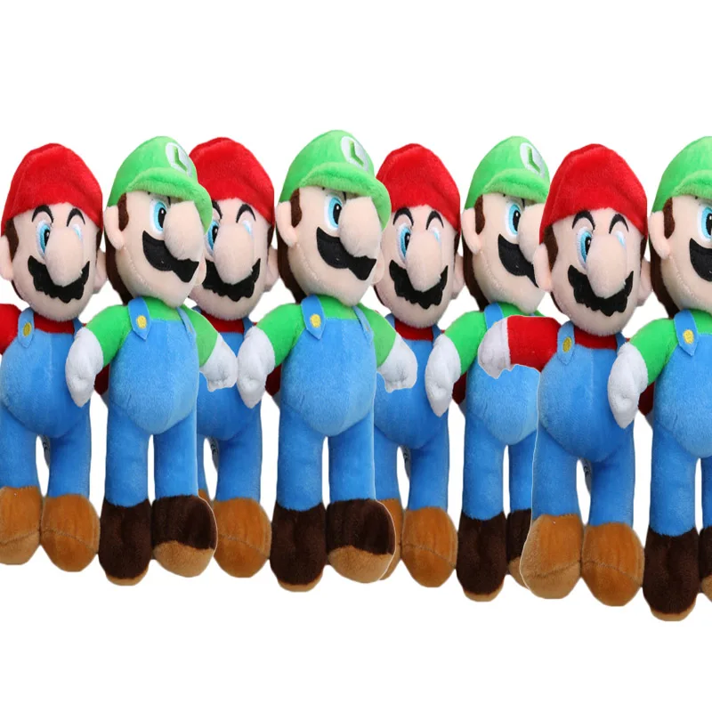 10 шт./компл. 25 см Super Mario Bros Плюшевые прямостоящие Марио Супер Марио Луиджи Плюшевые Супер Марио и Луиджи мягкая набивная кукла игрушка