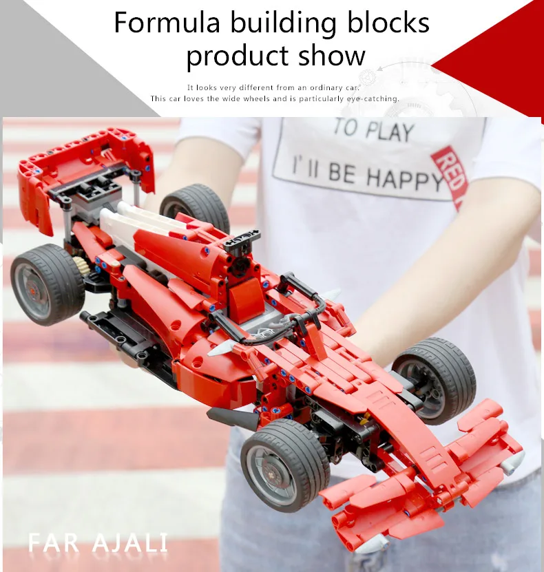 Yeshin моторная техника автомобиль F1 гоночный скоростной автомобиль MOC функция двигателя автомобили строительные блоки кирпичи сборка автомобиля Модель детские игрушки
