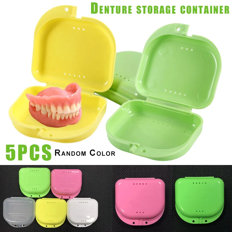 Горячая 5 шт ортодонтический футляр для ретейнера портативный Denture коробка мундгард контейнер с отверстиями M3
