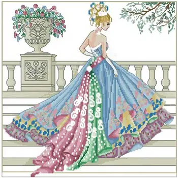 

Princess Ball Gown patterns Counted Cross Stitch 11CT 14CT 18CT DIY Cross Stitch Kits Embroidery Needlework Sets home decor