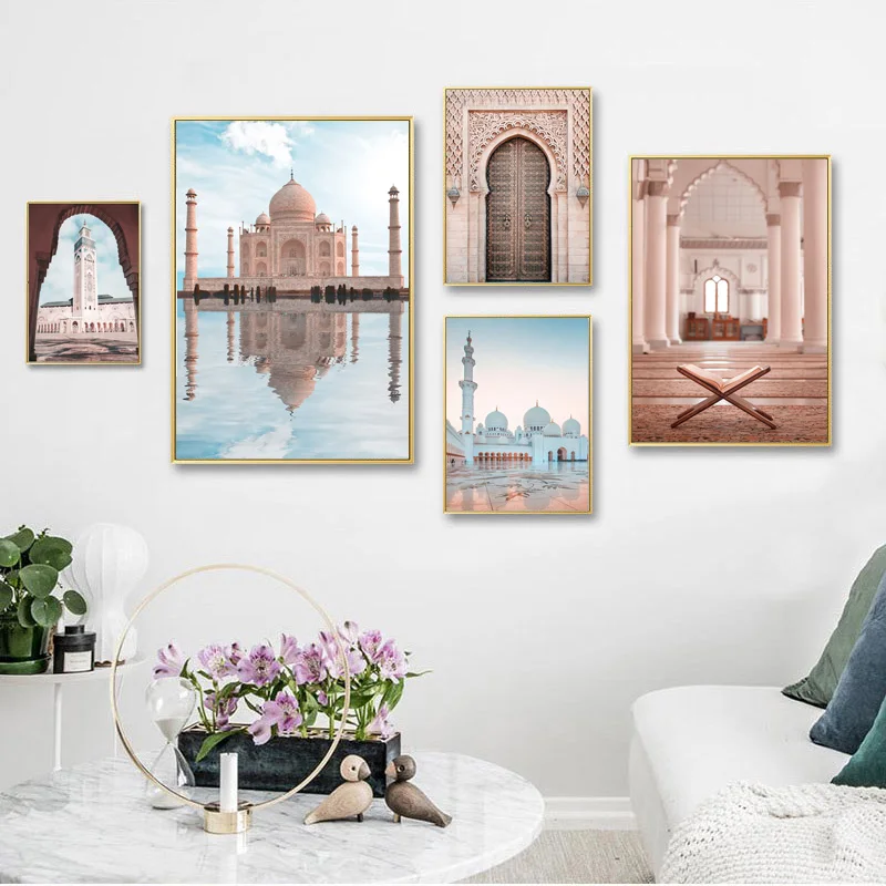 Wall Art Canvas Painting Sheikh Zayed Grand Mosque East Gate Nordic Posters And Prints Decoration Pictures For Living Room | Дом и сад