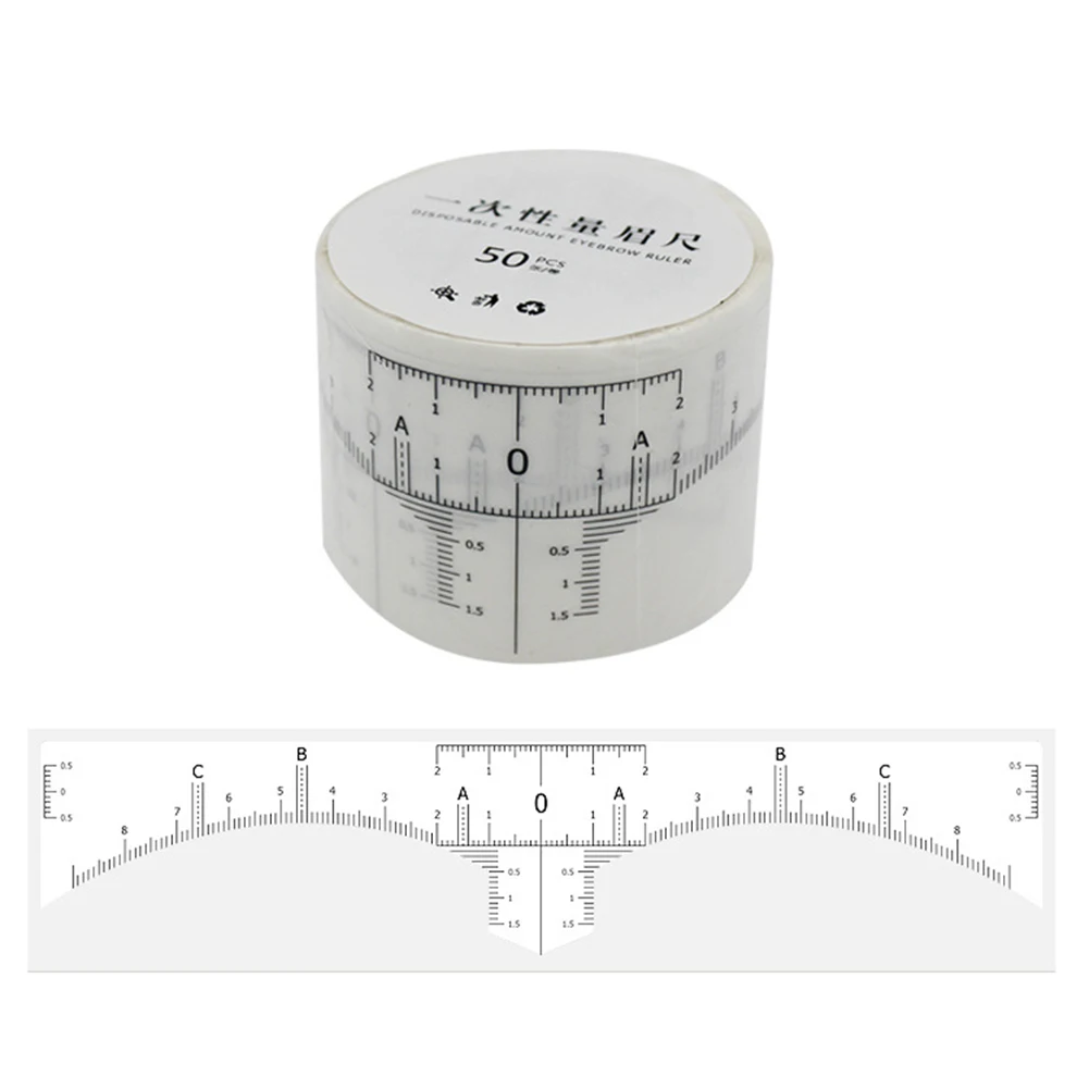 

50pcs Disposable Eyebrow Ruler Sticker Adhesive Eyebrow Microblading Ruler Guide Permanent Makeup Tool