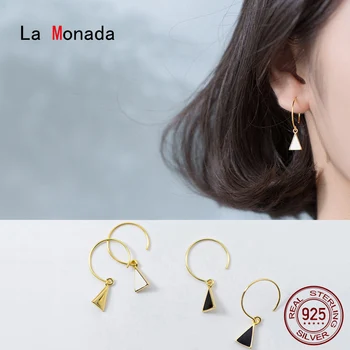 

La Monada Hook Triangle Woman Hoop Earrings Silver 925 Fine Jewelry 925 Sterling Silver Earrings For Women Hoops Stylish