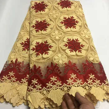 

Latest Milk Silk Lace 2020 High Quality Nigerian Lace Wedding Garment African Cord Guipure Lace fabric French Tulle Lace Fabric