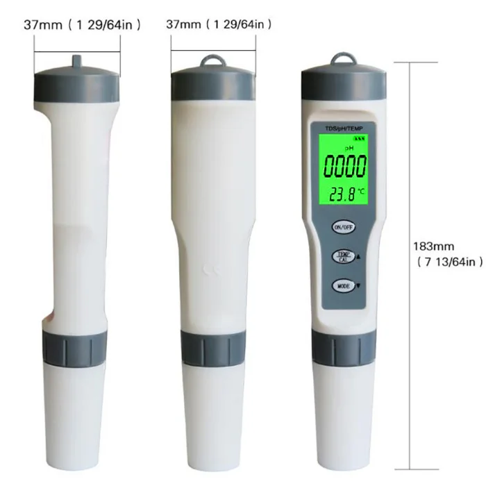 3 в 1 тест качества воды ручка высокая точность TDS/PH/TEMP 0-14 PH диапазон измерения для бассейна дома обнаружения BHD2