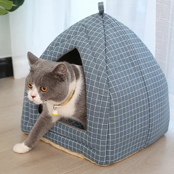 

Foldable Pet Cat Bed Mat Soft Shape Dog Kennel Winter Pet Cave Cat House Warm Sleeping Cats Nest Washable Dog Beds Pet Bed