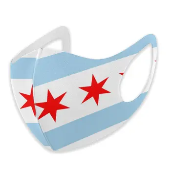 

Flag Of Chicago print The stylish windproof and dustproof mask can clean the dustproof external shielding cloth.