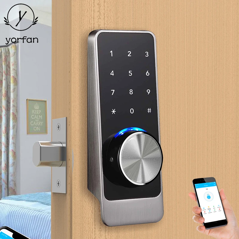 

single latch smart password wifi mobile unlock bluetooth door lock