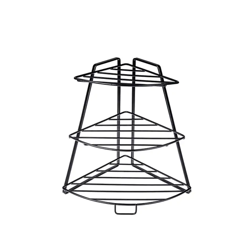 1 PC 3 Layers Triangle Portable Iron Durable Storage Rack Layering Rack for Home Bathroom