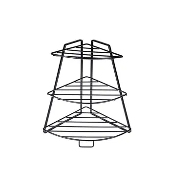 

1 PC 3 Layers Triangle Portable Iron Durable Storage Rack Layering Rack for Home Bathroom
