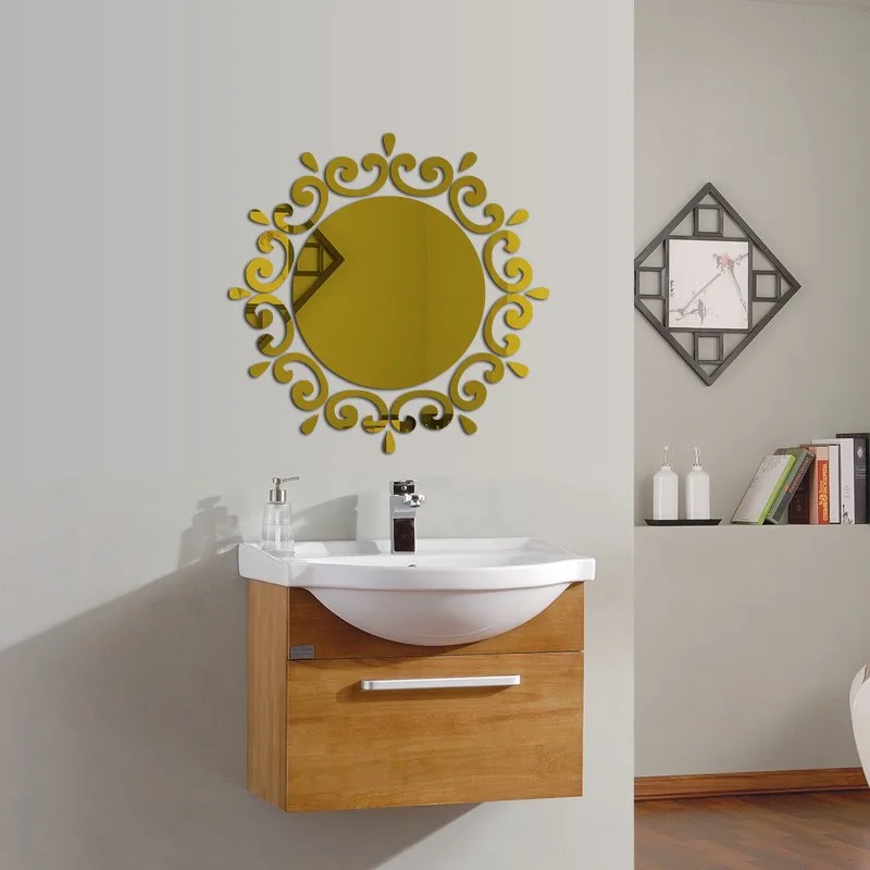 Makeup Mirror 3D Mirror Sticker Acrylic Home Decoration Kids Rooms Bathroom Bedroom Art Mural Self-adhesive Wall Stickers mirror wall sticker acrylic wall sticker