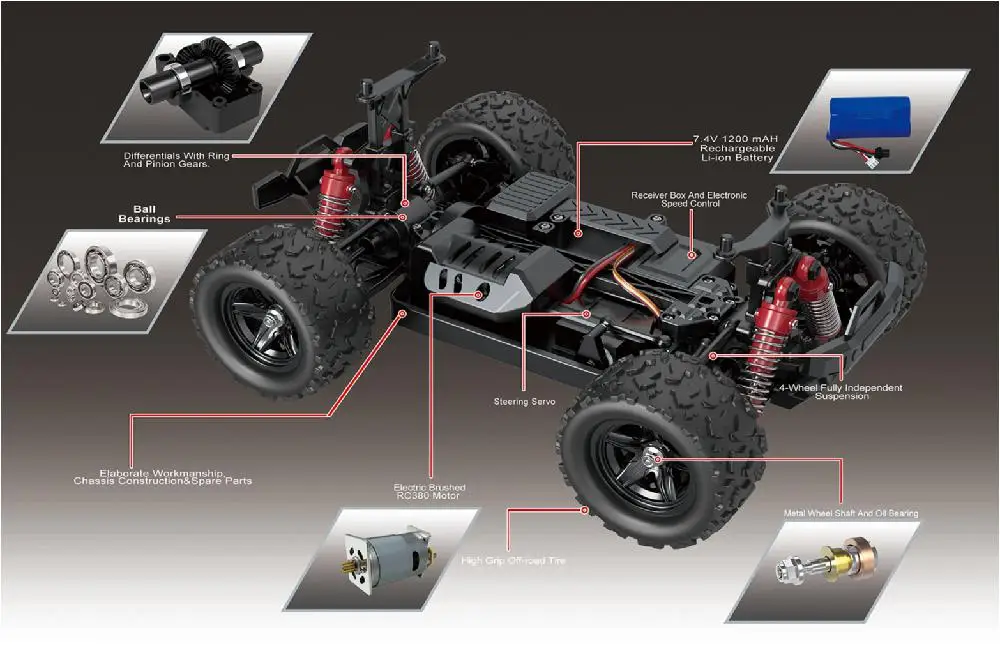 HS 18301/18302 1/18 2,4G 4WD 40+ MPH высокая скорость большой ноги RC гоночный автомобиль внедорожник игрушки