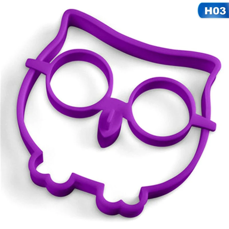 owl Для завтрака силиконовые 3D животные кролик сова Череп Улыбка собака кошка жареное яйцо формы для блинов кольцо Инструменты для приготовления пищи Кухонные гаджеты детский подарок - Цвет: owl