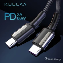 KUULAA usb type-C-USB C кабель для Xiaomi Mi 8 9 60 Вт PD QC 4,0 USBC Быстрая зарядка USB-C для Macbook samsung Galaxy S10 S9 type-C