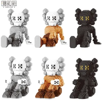 

1380pcs+ Cartoon Diamond Blocks Fashion Brand Sitting KWS Figure Model Mini Assembled Mirco Bricks For Building Brock Toy