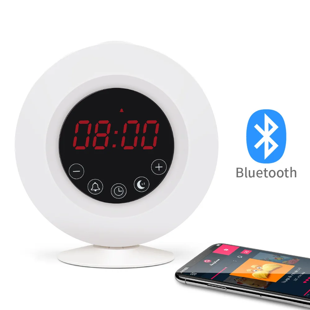 Цветной будильник громкоговоритель Bluetooth радио Пробуждение свет натуральный электронный подарок необычный креативный