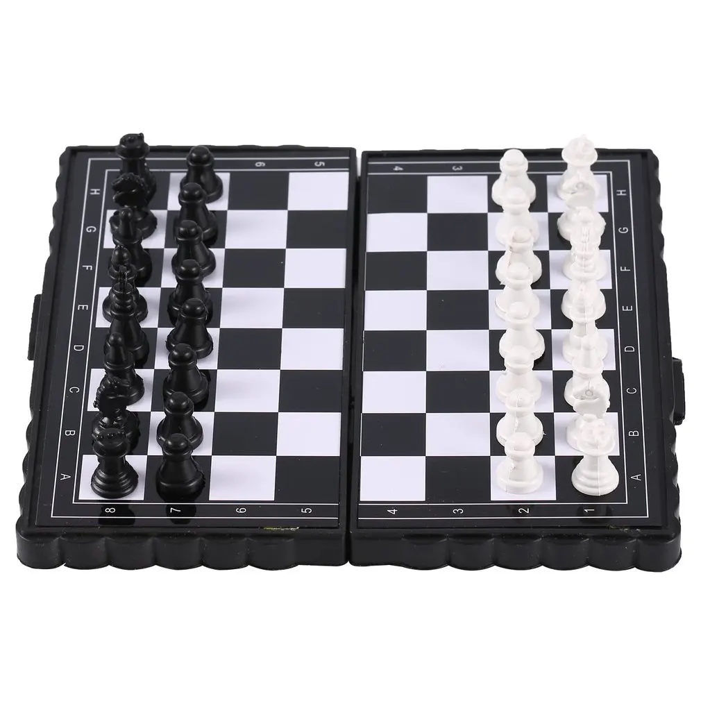 

1set Mini International Chess Folding Magnetic Plastic Chessboard Board Game Portable Kid Toy Portable 2022 Drop Shipping