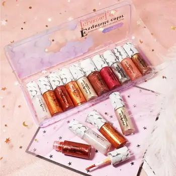 

Wholesale 10-color Shimmer Eyeshadow Liquid Long-lasting Waterproof Smudge-proof Luminous Liquid Eye Shadow
