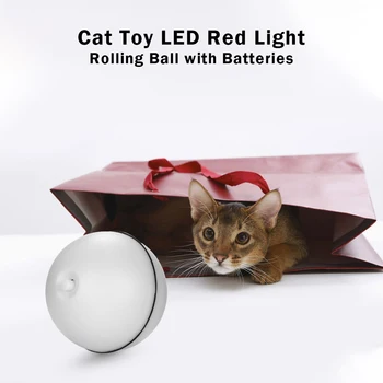 

Pet Cat Kitten Toy Rolling Scratching Ball LED Red Light Motion Activated Ball Pet Cat Moving Interactive Toys with Batteries