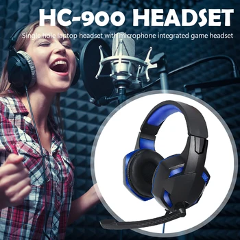 

VODOOL 3.5mm Wired Headphone Plastic ABS HIFI Stereo Gaming Athletics Microphone Headset for Internet Cafe Laptop Notebook PC