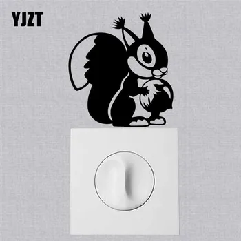 

YJZT Wall Switch Sticker Home Room Decor Cartoon Pattern Vinyl Decal Cute Squirrel 17SS-0664