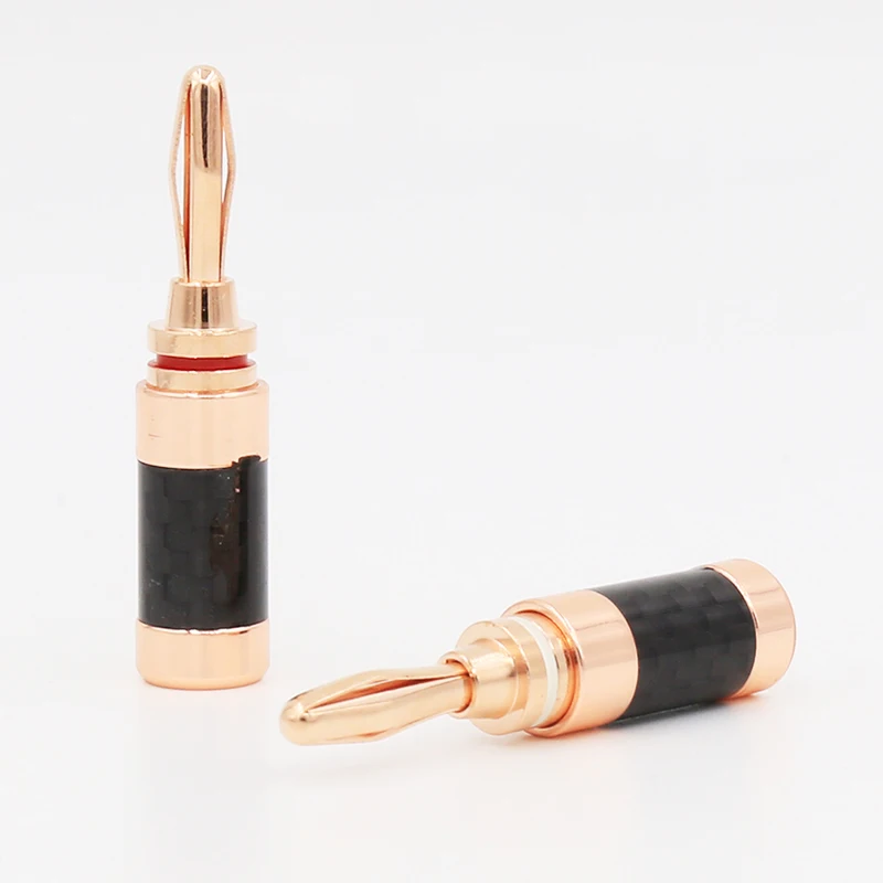 Banana plug connector, calble speaker series for carbor fiber Rose gold plated plug